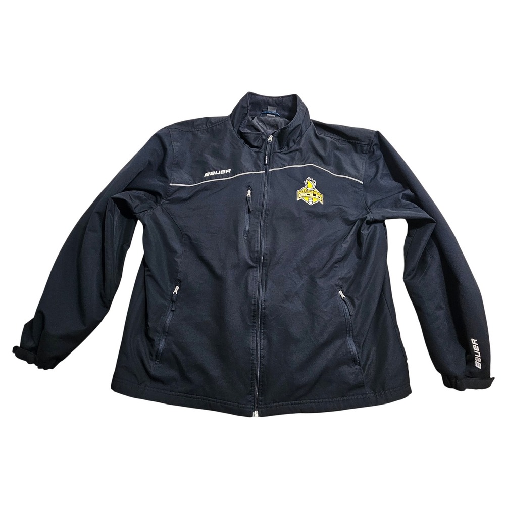 Bauer Jacket Men‎ XXL Black Miracle Gold Hockey Full Zip Softshell Athletic